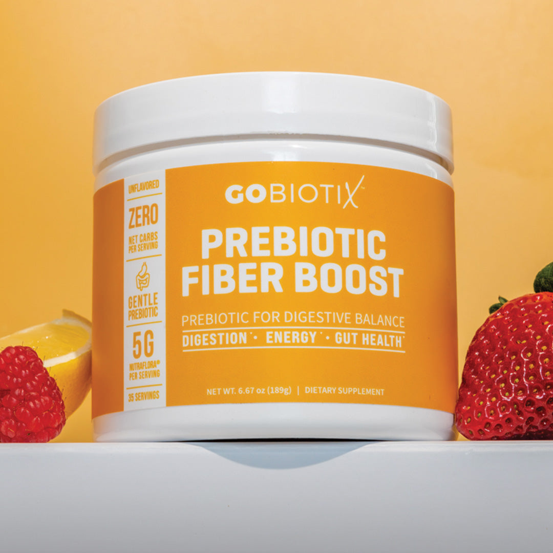 GoBiotix Prebiotic Fiber Boost powder supplement bottle